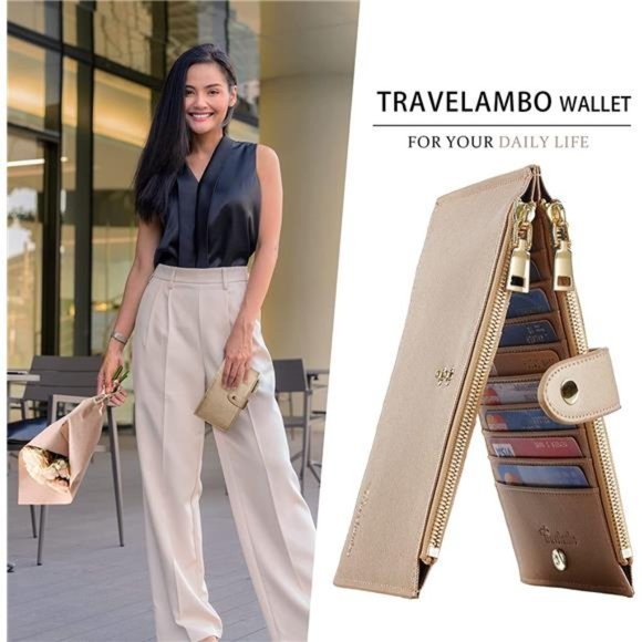 Womens Wallet RFID Blocking Bifold Multi Card Case Wallet with Zipper Pocket - Picture 4 of 6